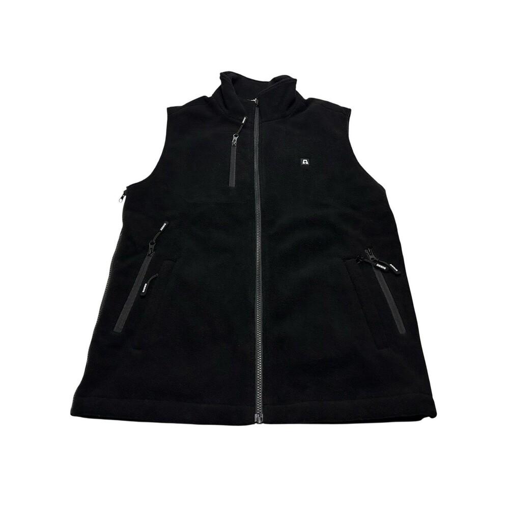 NWT Arris Fleece Full Zip Heating Vest Black Side Zip